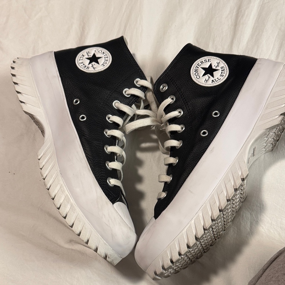 Converse Black and White Platform Sneakers